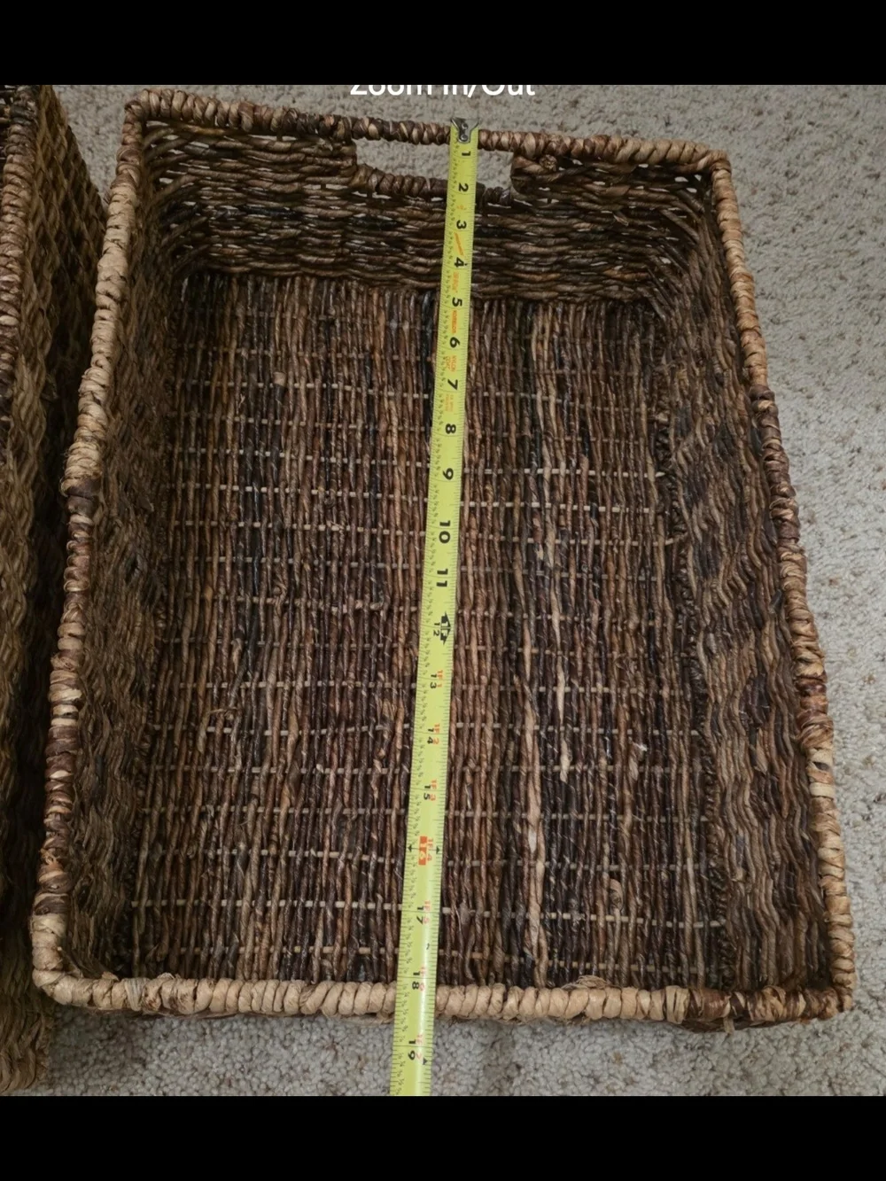 Woven Natural Seagrass Serving and Storage Trays - Brown
